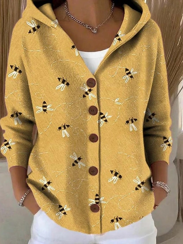 Shaharit | Abstract Print Button-Up Cardigan