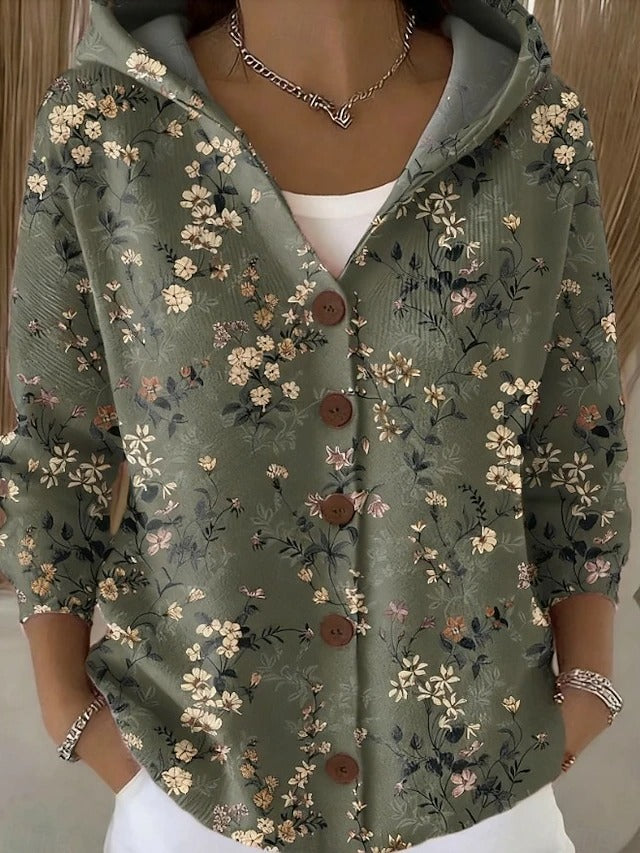 Shaharit | Abstract Print Button-Up Cardigan