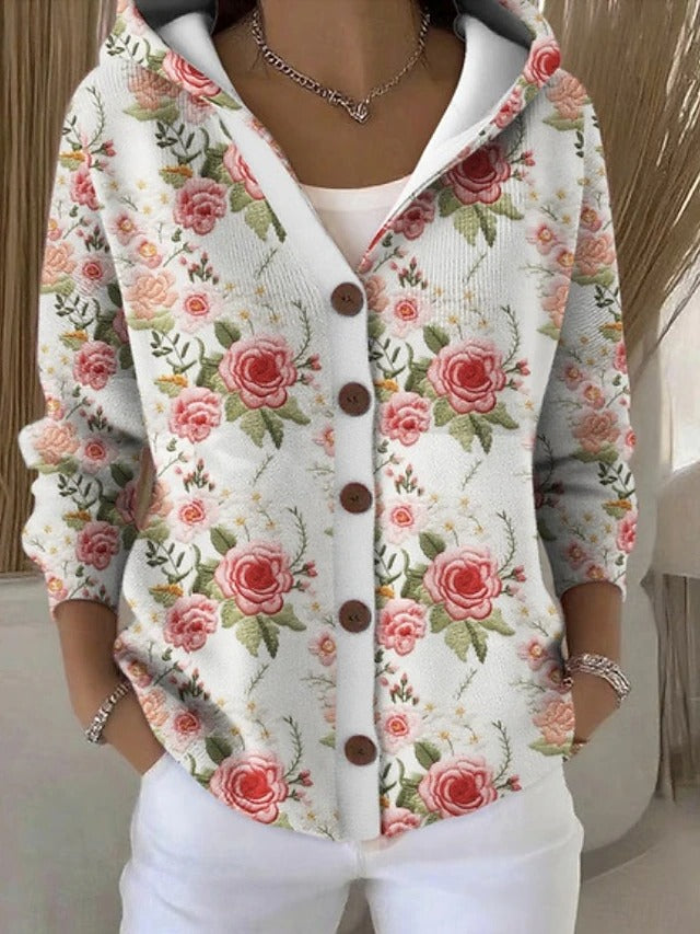 Shaharit | Abstract Print Button-Up Cardigan