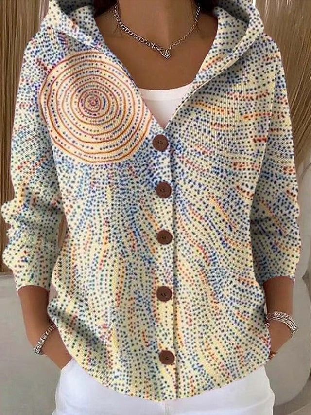 Shaharit | Abstract Print Button-Up Cardigan