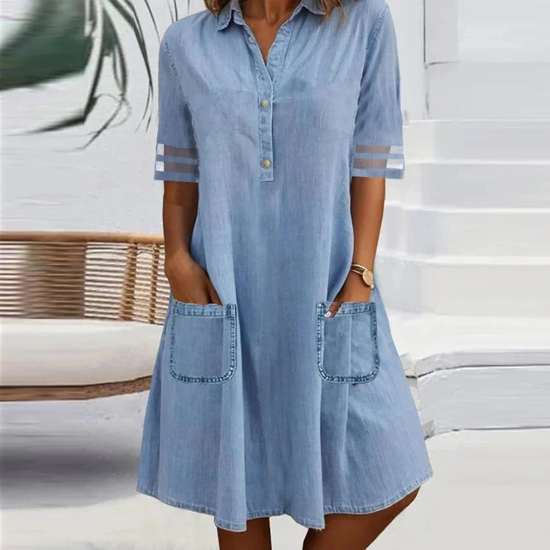 Tammin | Denim Shirt Dress with Pockets