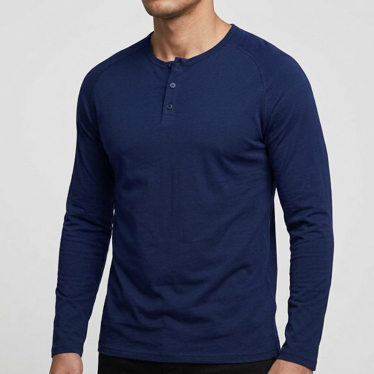 Alan | Long Sleeve Henley Shirt with Buttons