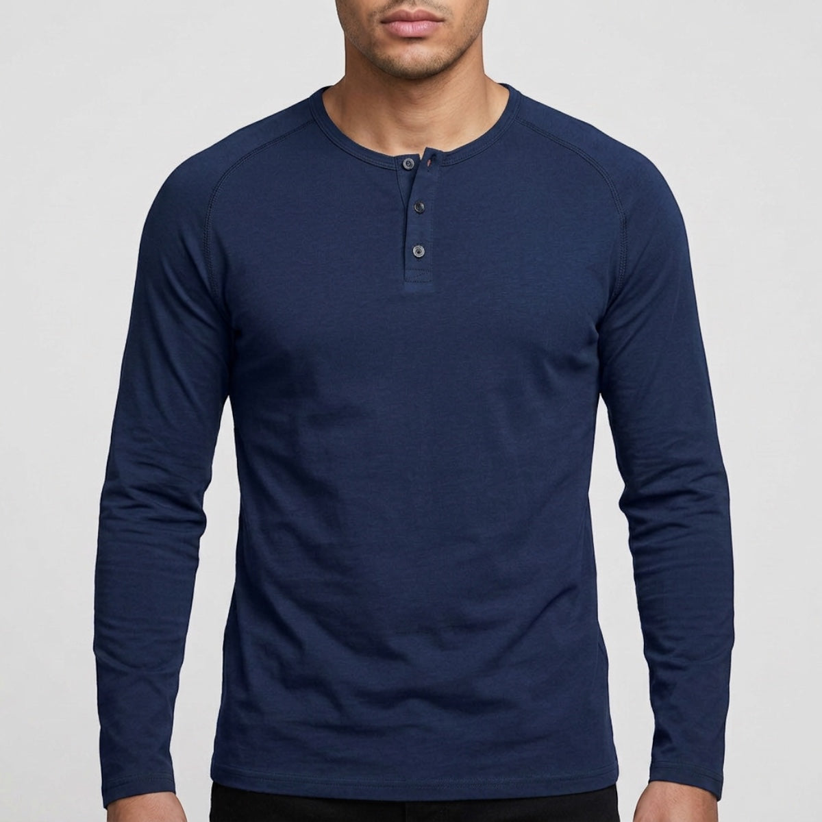 Alan | Long Sleeve Henley Shirt with Buttons