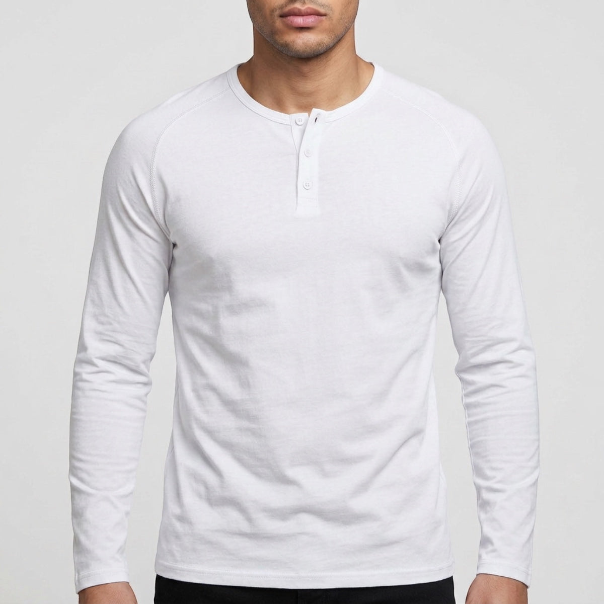 Alan | Long Sleeve Henley Shirt with Buttons