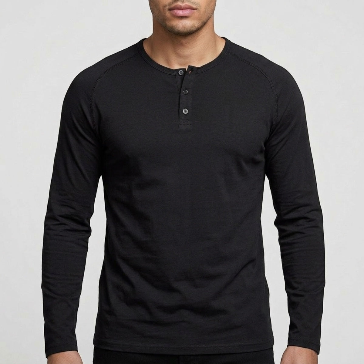 Alan | Long Sleeve Henley Shirt with Buttons