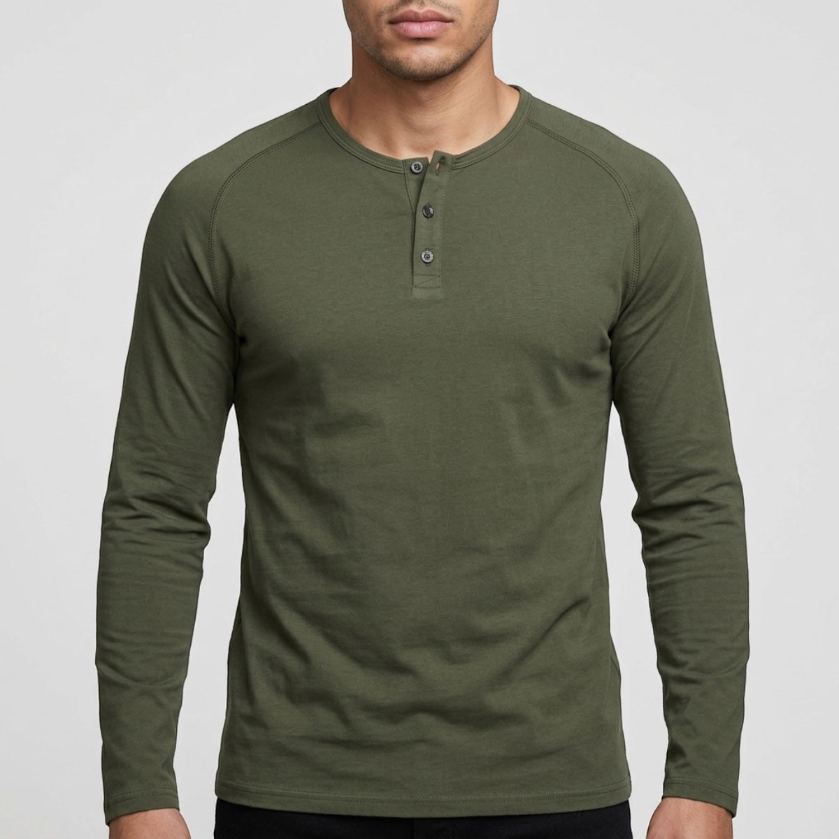 Alan | Long Sleeve Henley Shirt with Buttons