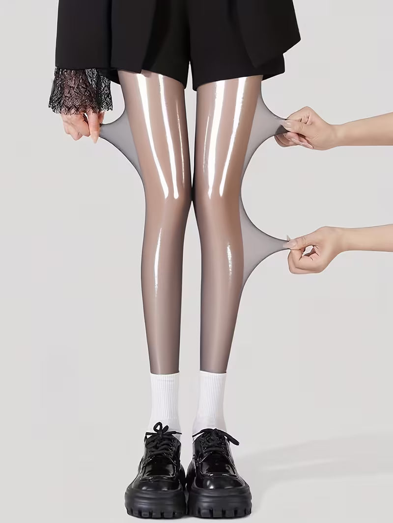 Bekah | Footed Tights with High-Shine Stretch Finish