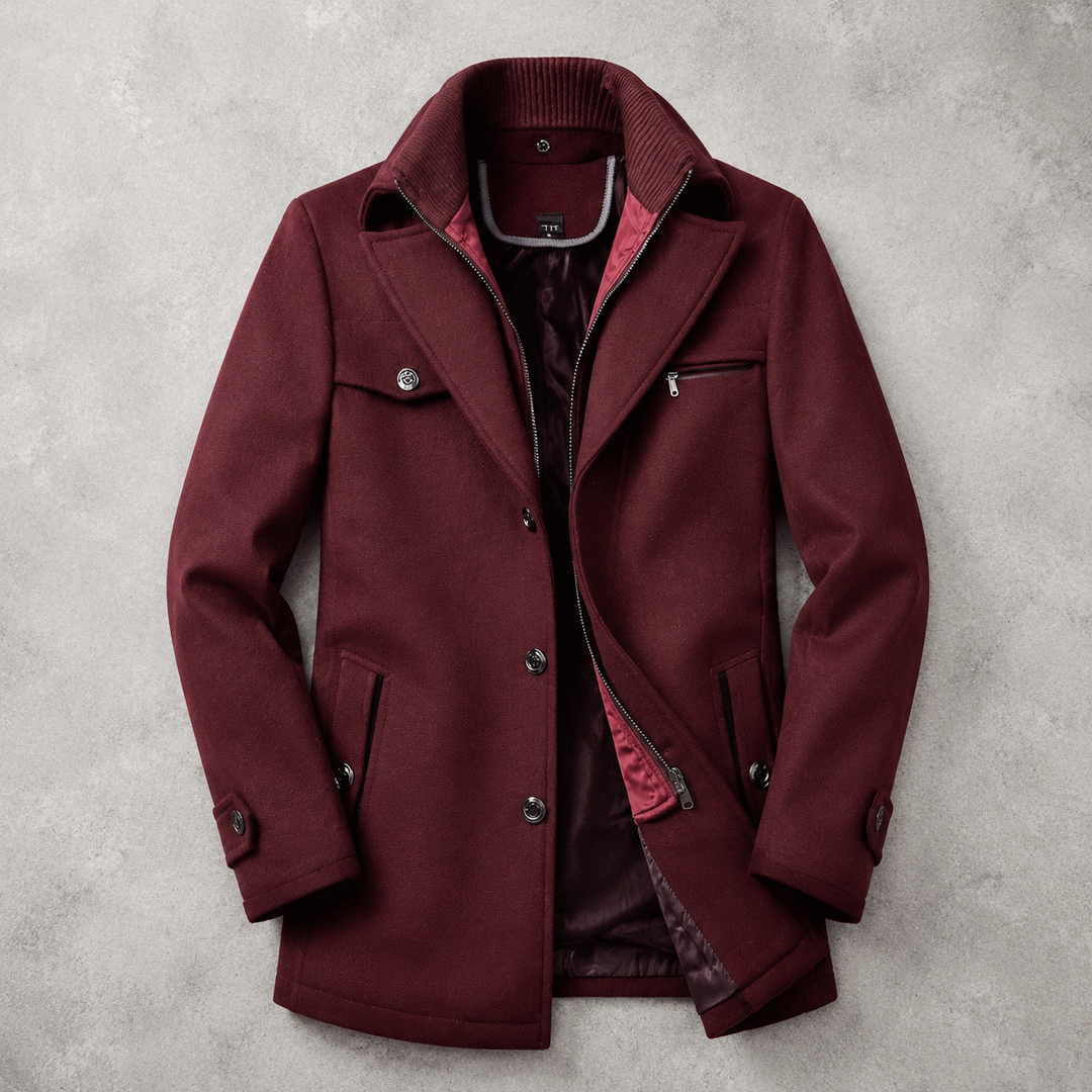 Andrew | Coat with Lapels and Ribbed Collar