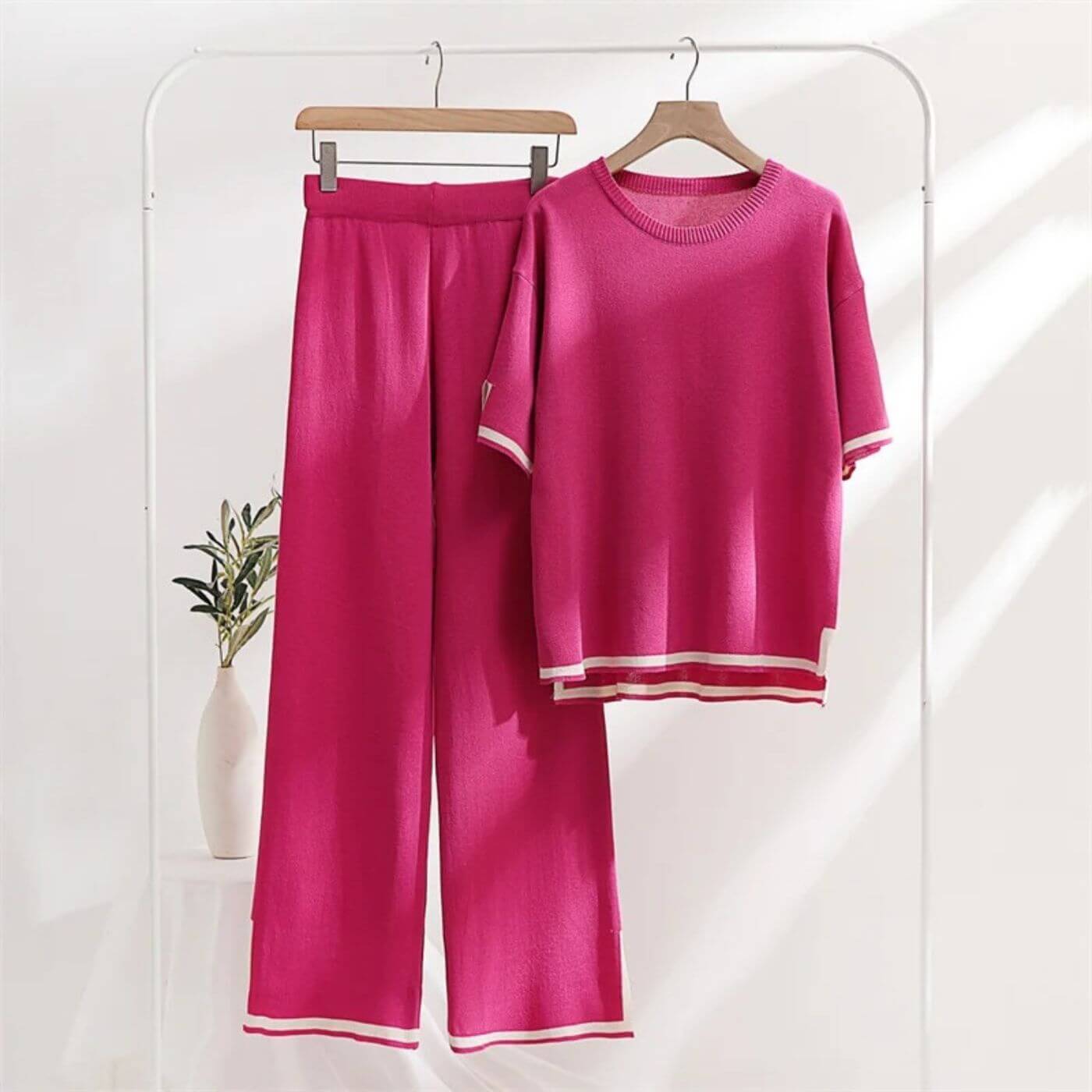 Heleta | Contrast Trim Knit Co-ord Set