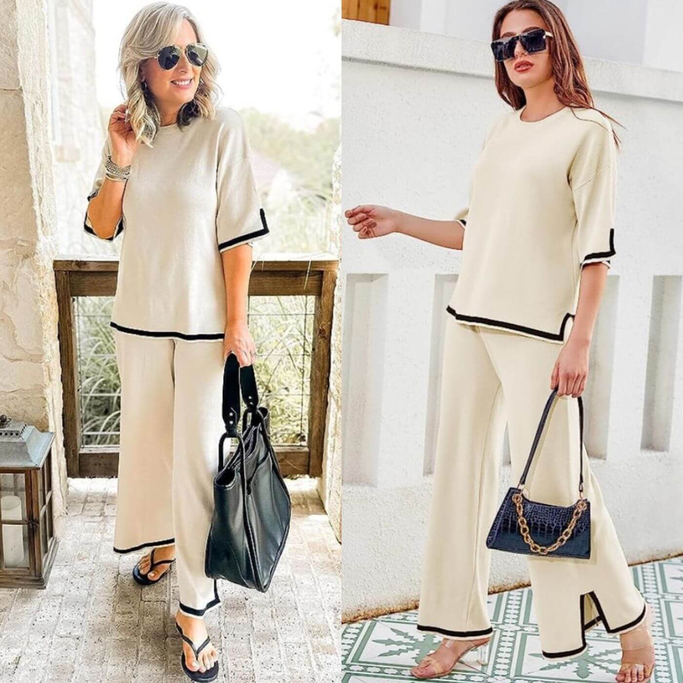 Heleta | Contrast Trim Knit Co-ord Set