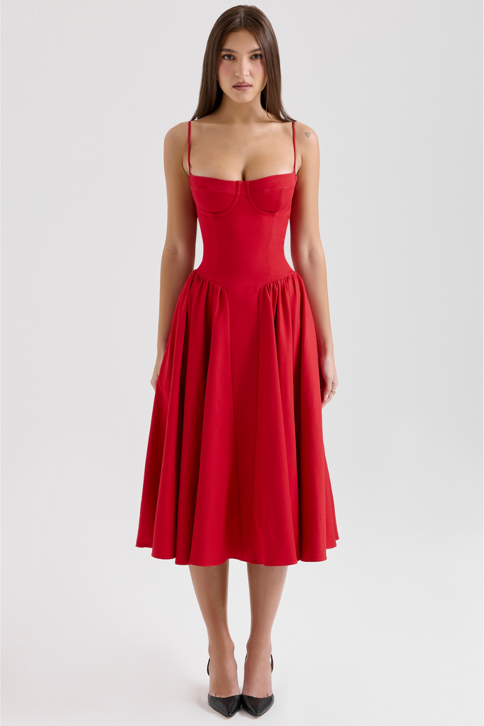 Maissa | Midi Dress with Sweetheart Neckline
