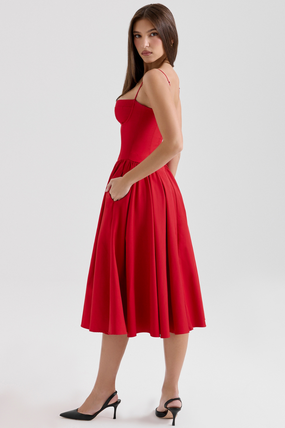 Maissa | Midi Dress with Sweetheart Neckline