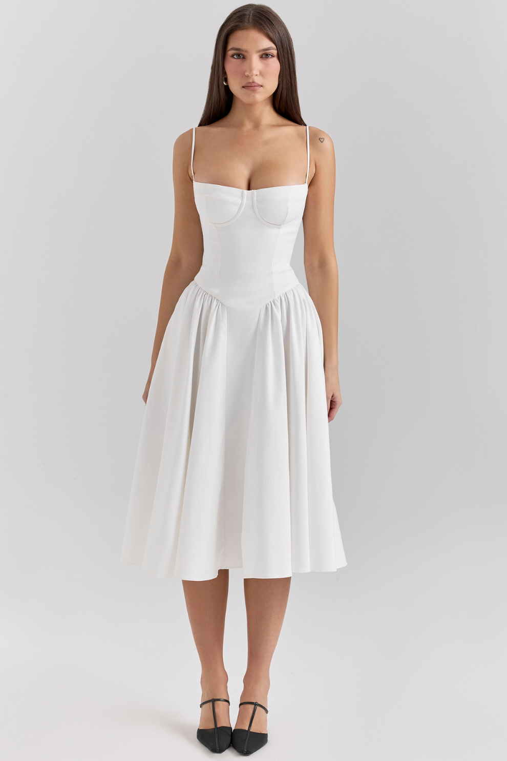 Maissa | Midi Dress with Sweetheart Neckline