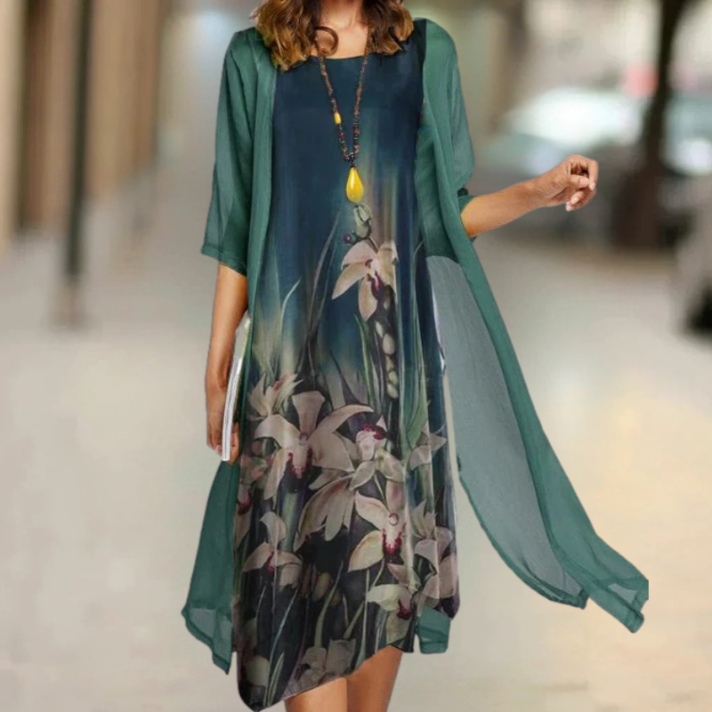Nasira | Floral Sleeveless Dress Set