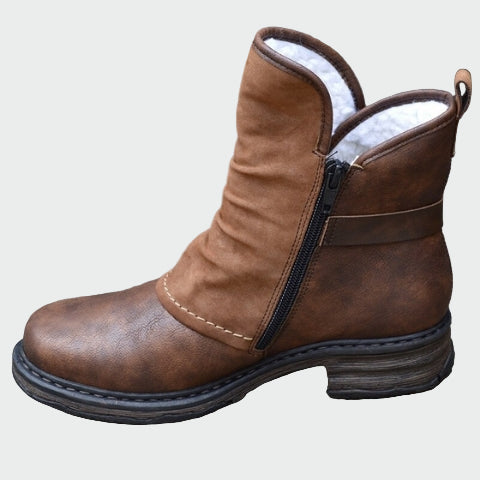 Gillian | Ruched Ankle Boots with Side Zipper