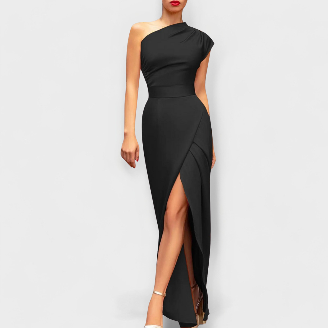 Nesibe | One Shoulder Maxi Dress High Split