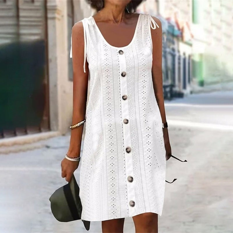 Dinya | Womens Eyelet Summer Mini Dress