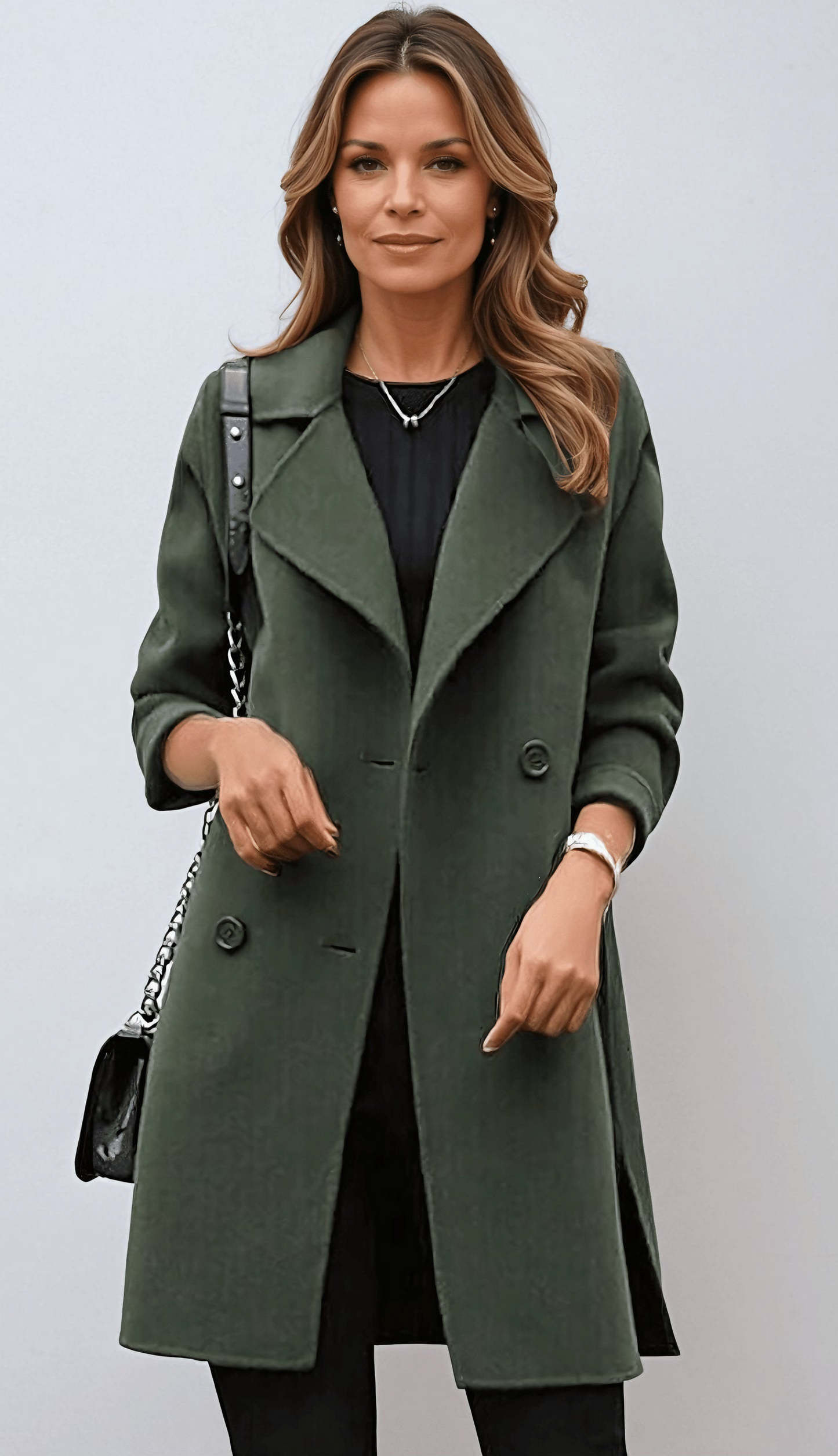 Katherene | Double-Breasted Long Sleeve Lapel Coat