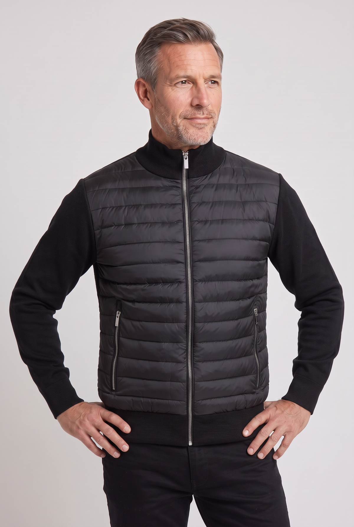 Lorenz | Jacket with Quilted Front and Knit Sleeves