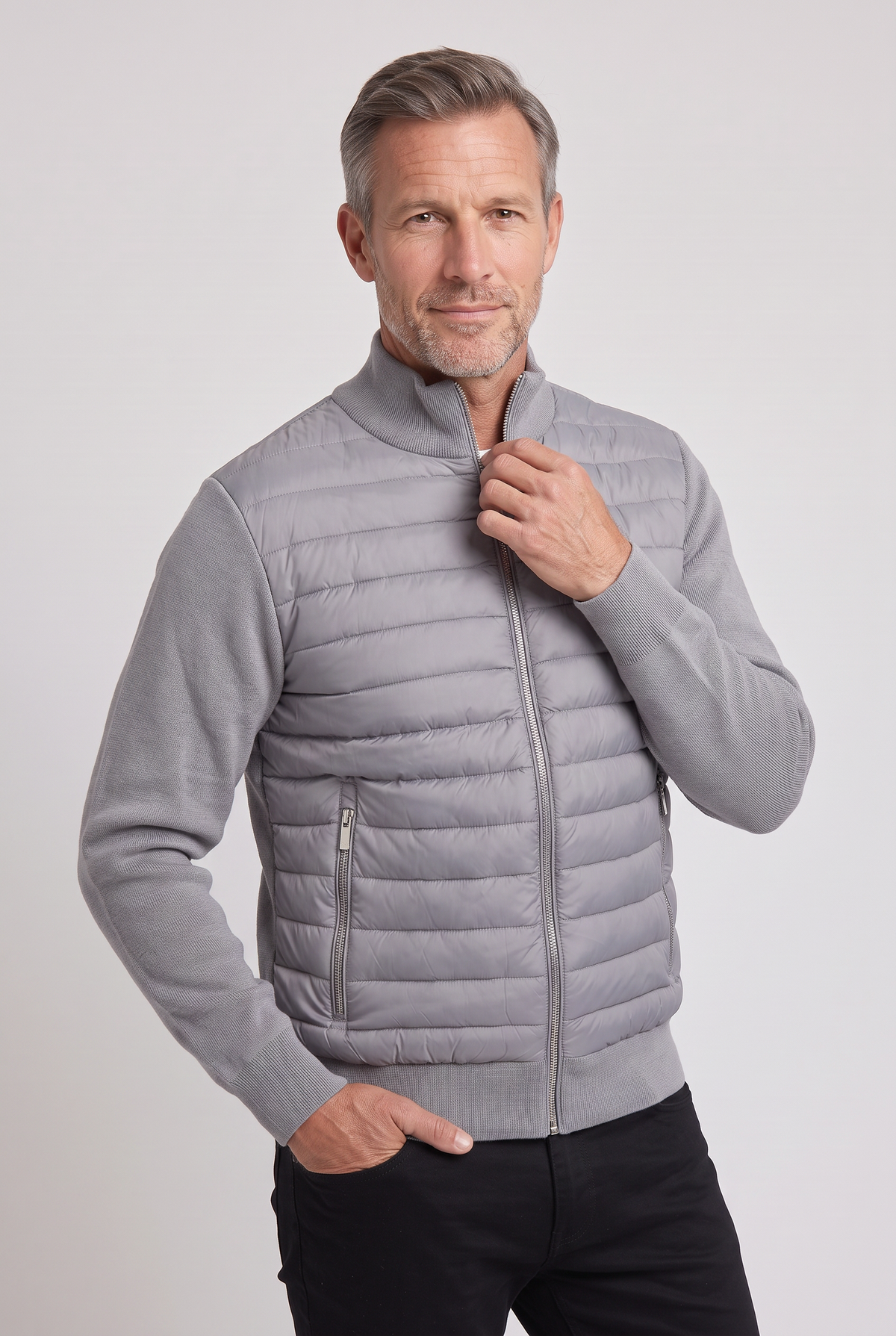 Lorenz | Jacket with Quilted Front and Knit Sleeves