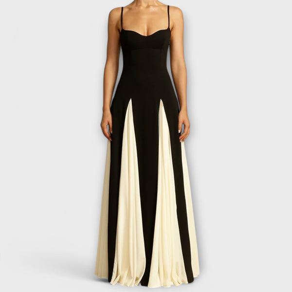 Kaethe | Strappy Contrast Panel Maxi Dress