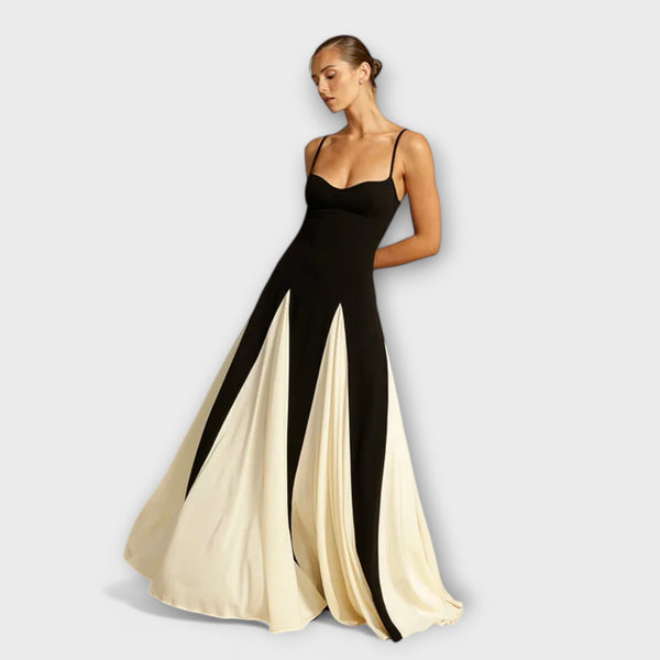 Kaethe | Strappy Contrast Panel Maxi Dress