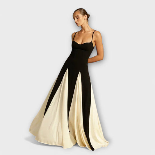 Kaethe | Strappy Contrast Panel Maxi Dress