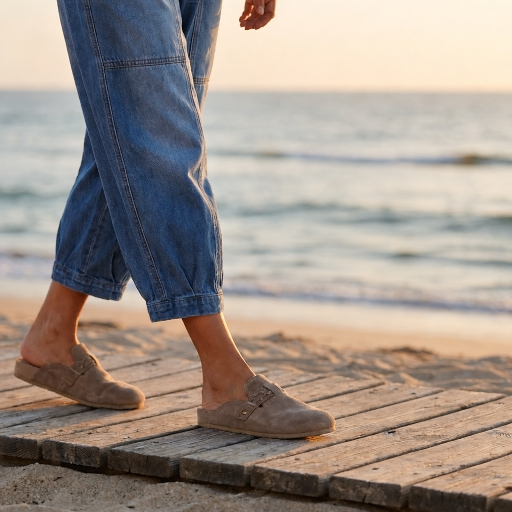 Madavi | Blue Loose Fit Denim Trousers