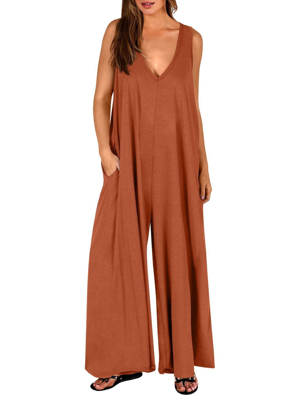 Arancha | Sleeveless V-Neck Wide Leg Jumpsuit