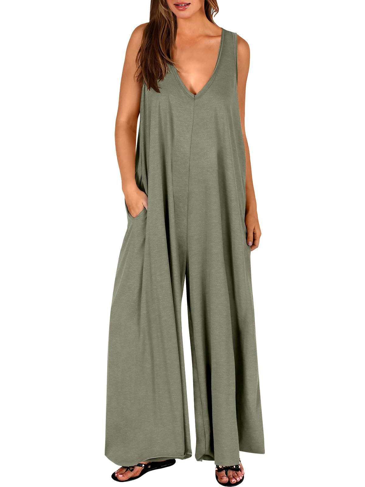 Arancha | Sleeveless V-Neck Wide Leg Jumpsuit