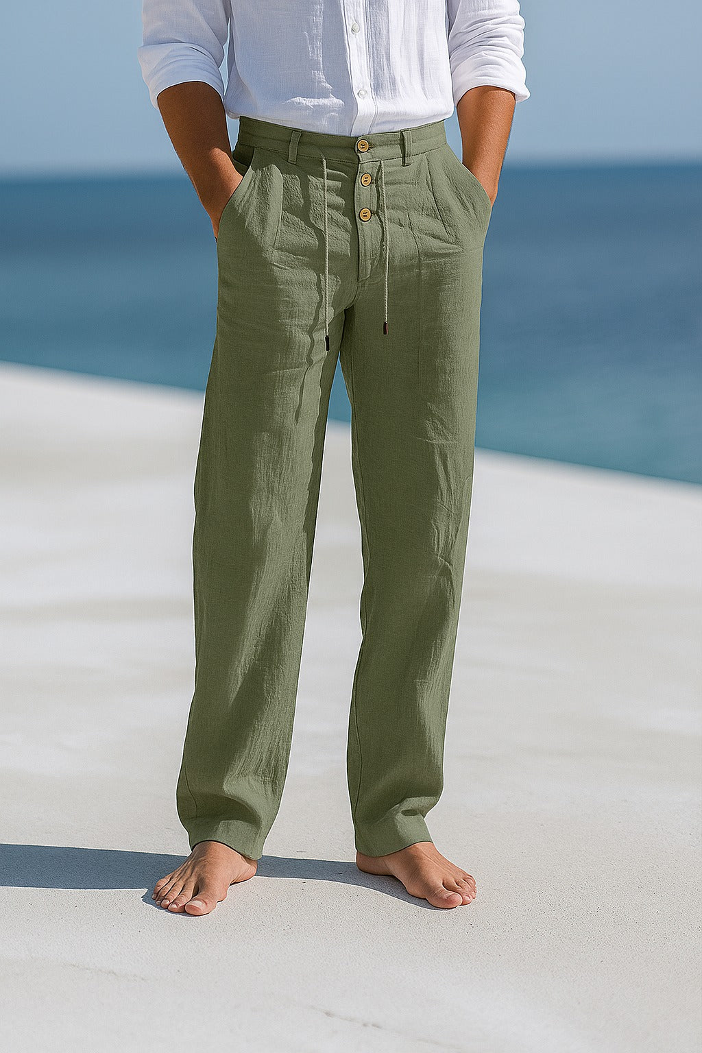 Marisa | Textured Trousers with Drawstring Waist