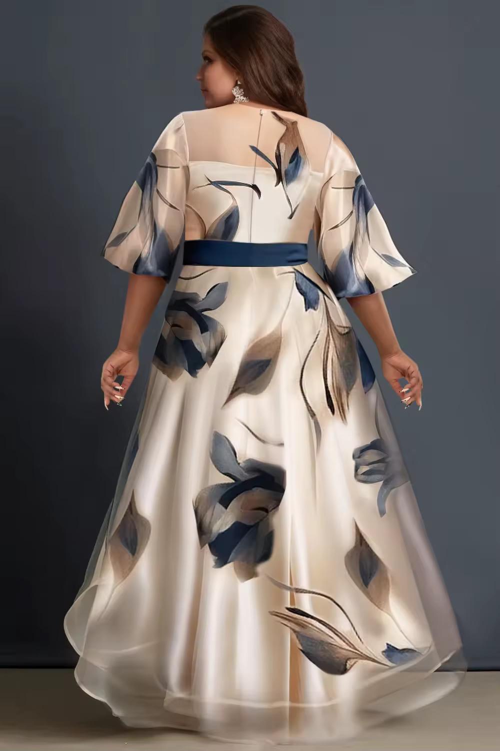 Lunara | Floral Print High-Low Midi Dress
