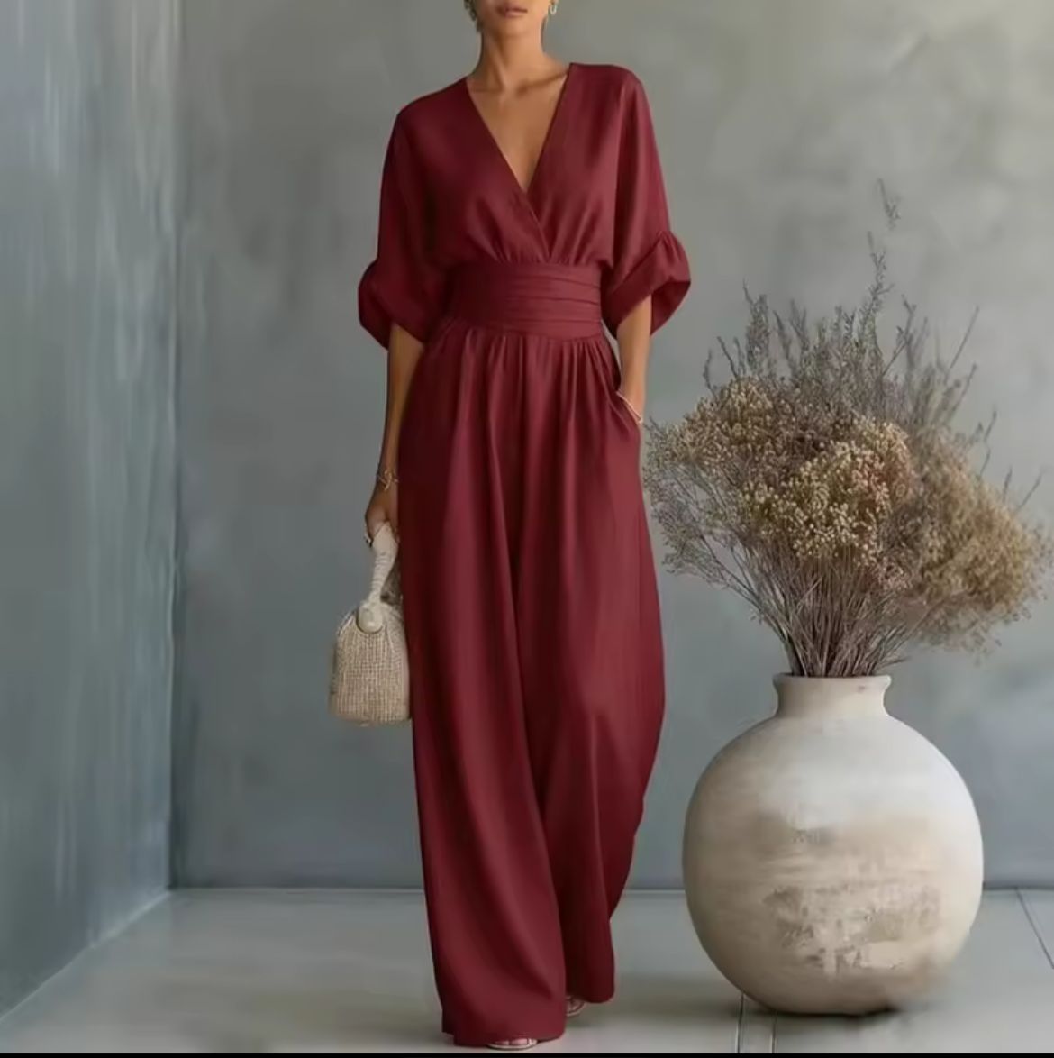 Aurore | Wide Leg Linen Jumpsuit