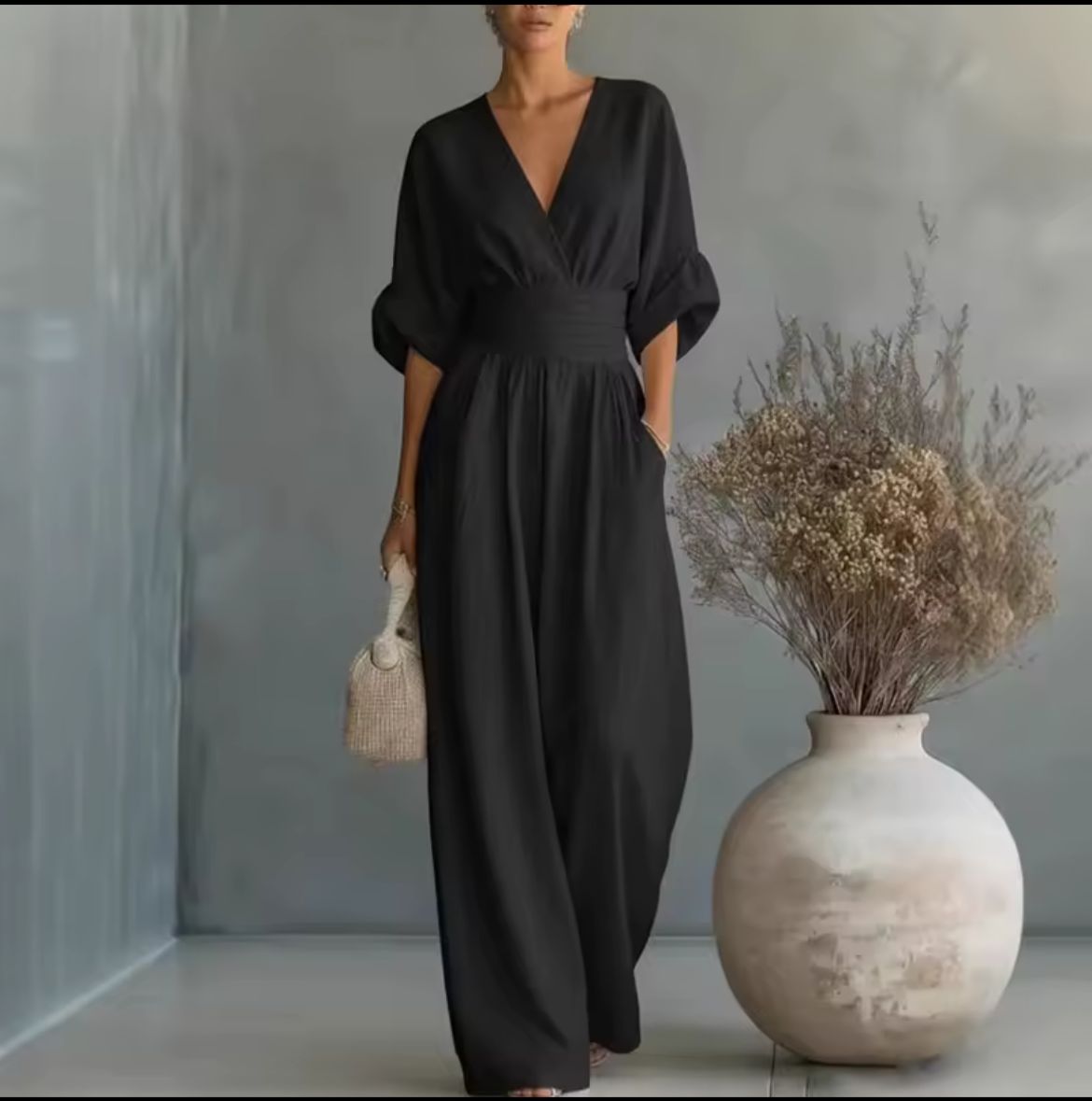 Aurore | Wide Leg Linen Jumpsuit
