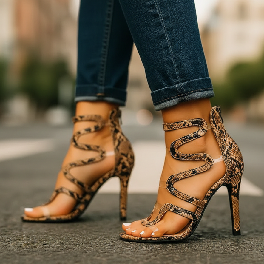 Nophia | Wrap Strap Heeled Sandals
