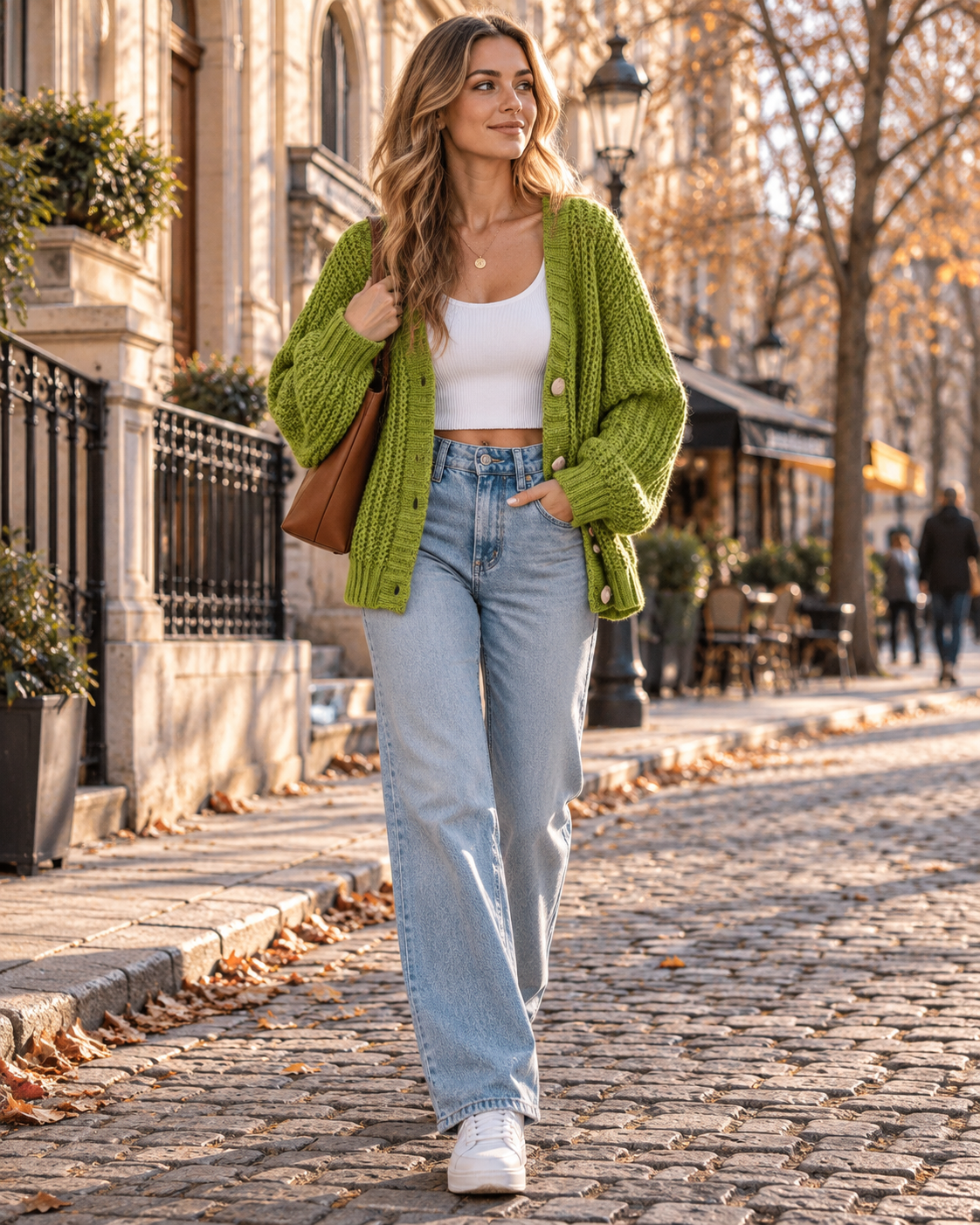 Bethany | Long Sleeve Button Front Cable Knit Cardigan