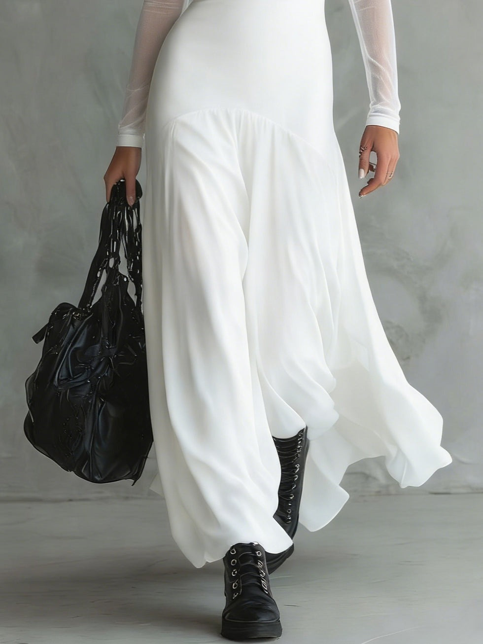 Yovanna | Sheer Sleeve Maxi Dress