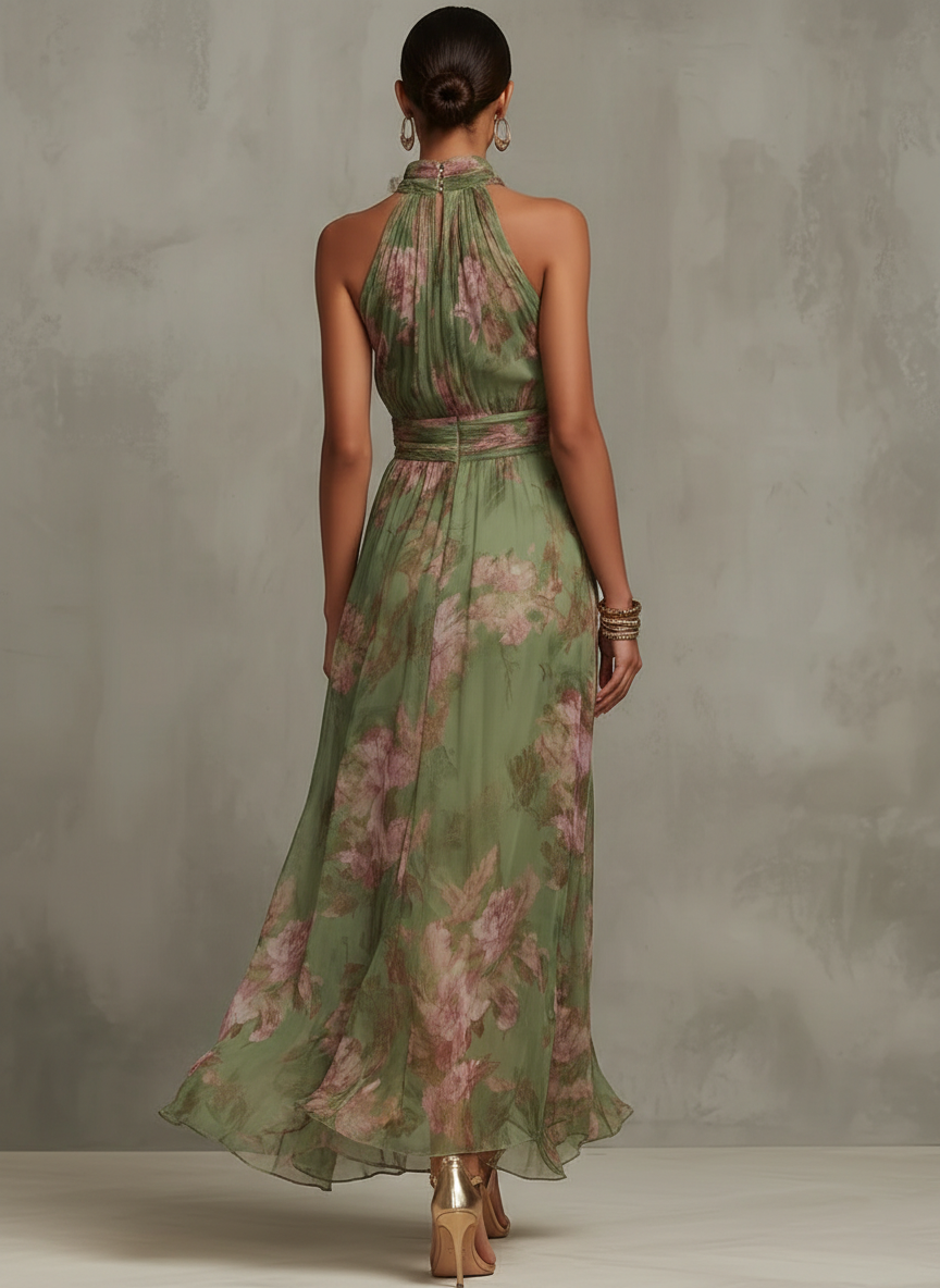 Livya | Floral Halterneck Maxi Dress