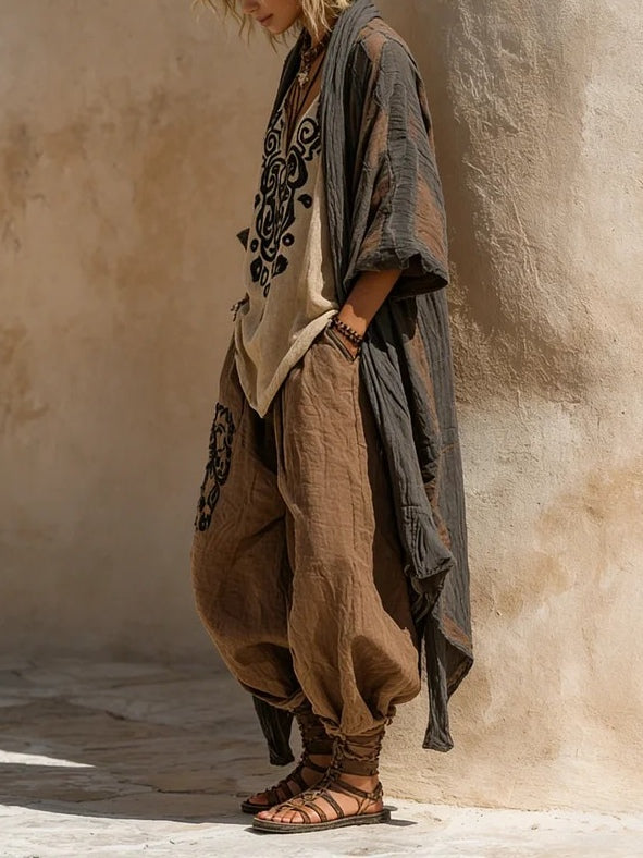 Kauna | Boho 3 Piece Linen Set
