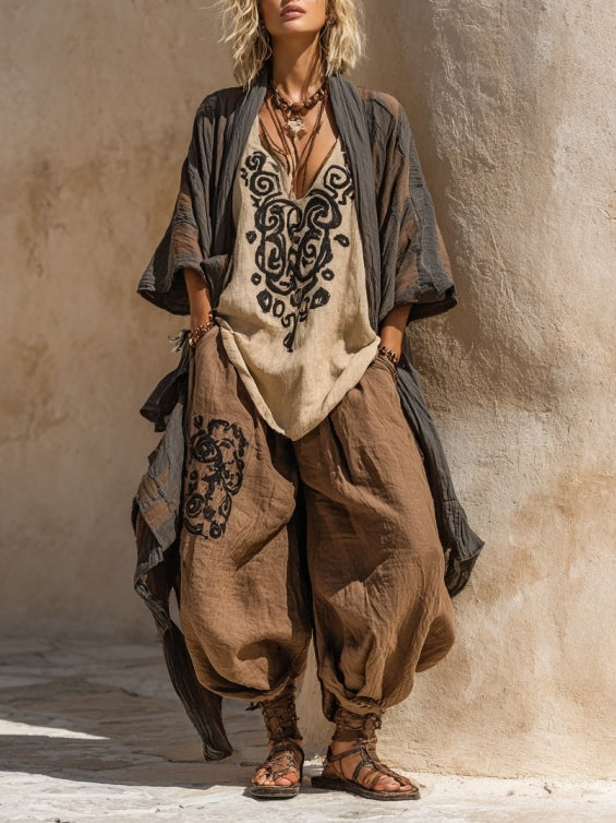 Kauna | Boho 3 Piece Linen Set