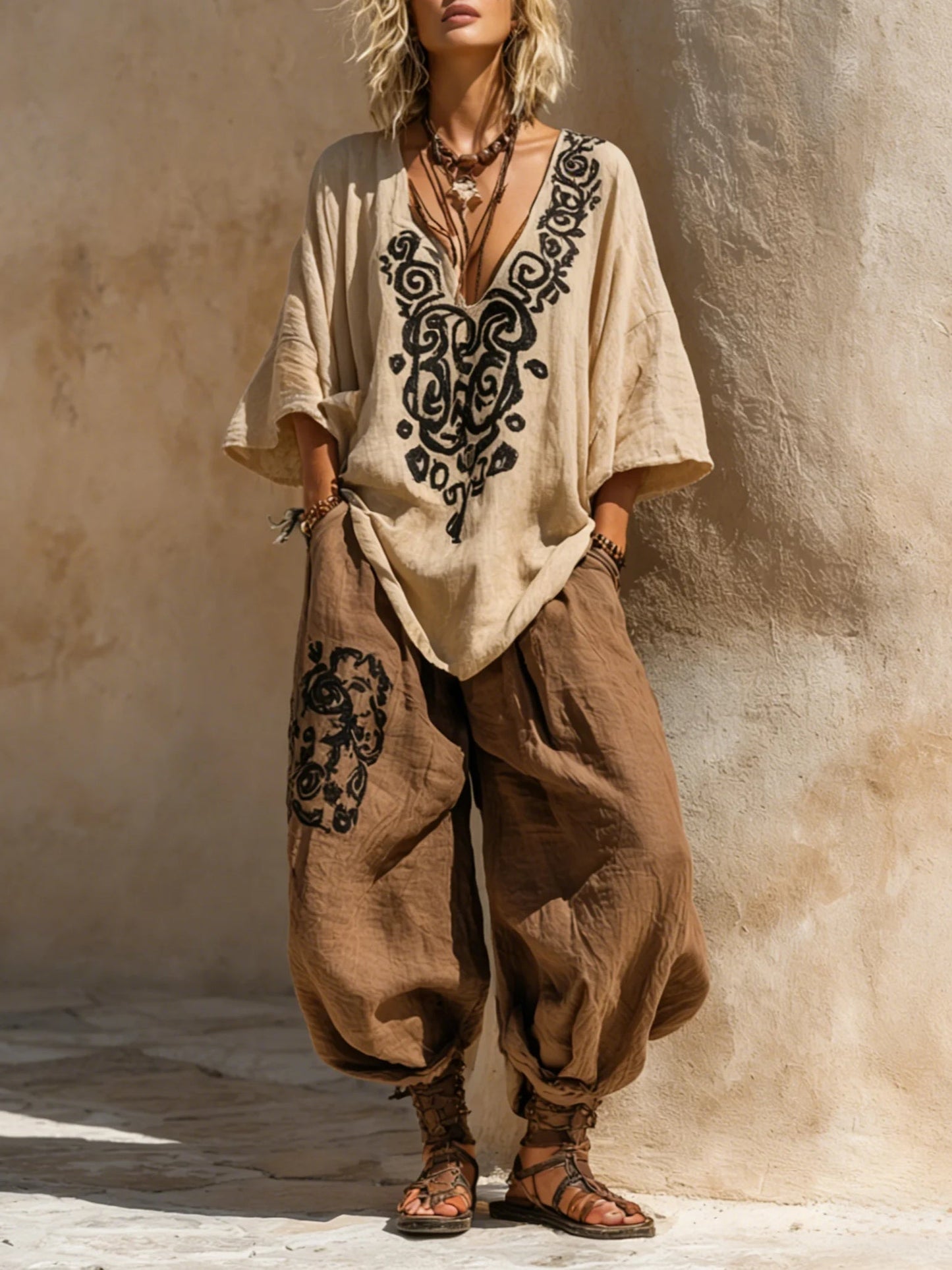 Kauna | Boho 3 Piece Linen Set
