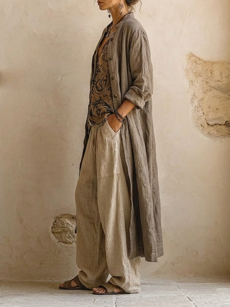 Ereka | Printed Three Piece Wide Leg Set