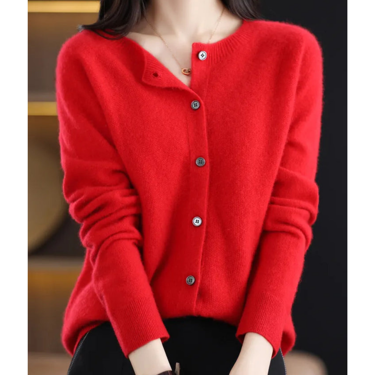 Mary | Cardigan with Round Neck and Long Sleeves