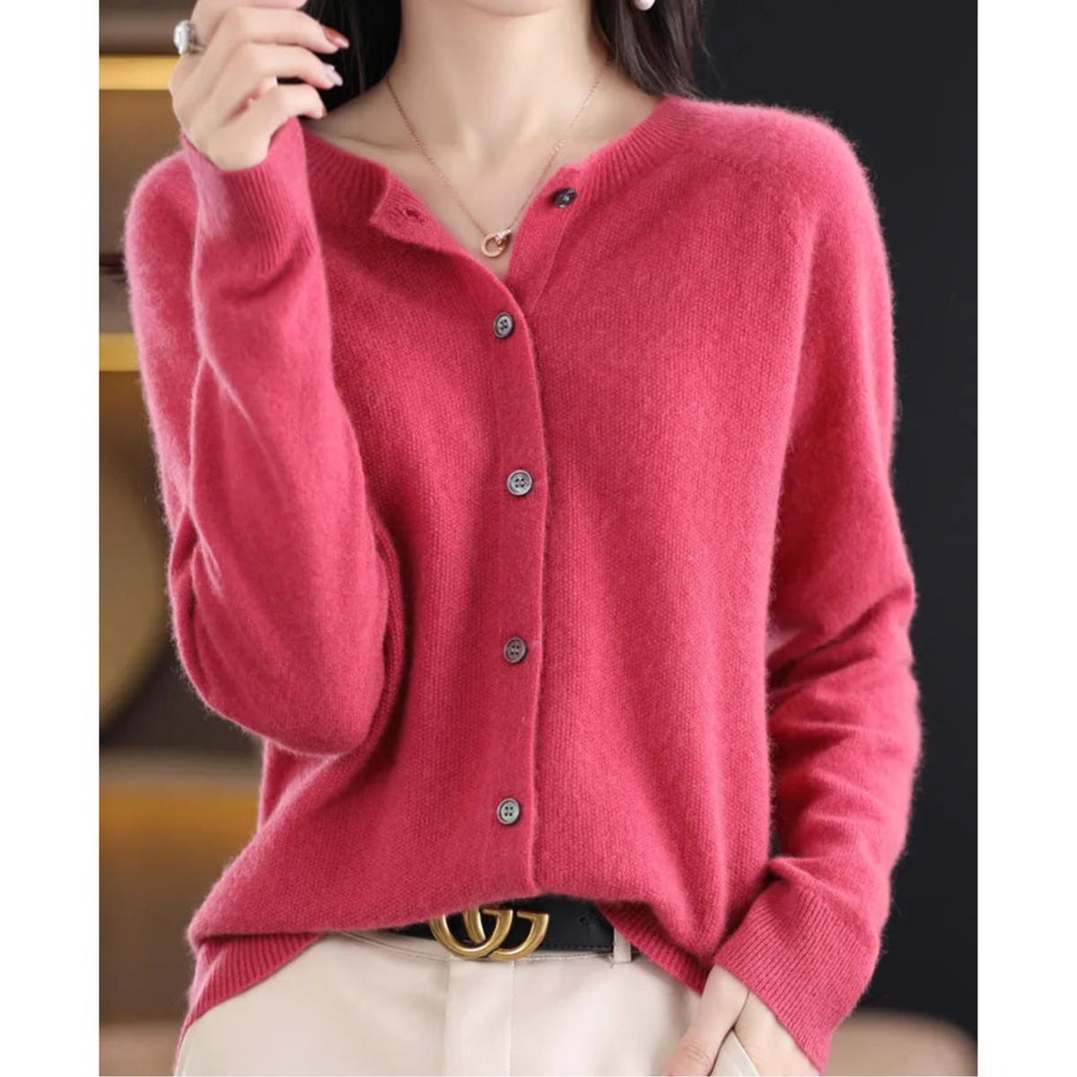 Mary | Cardigan with Round Neck and Long Sleeves