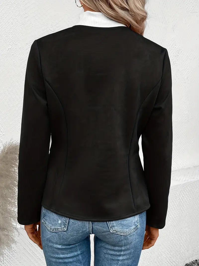 Roksana | Jacket with Round Neck and Zip Closure