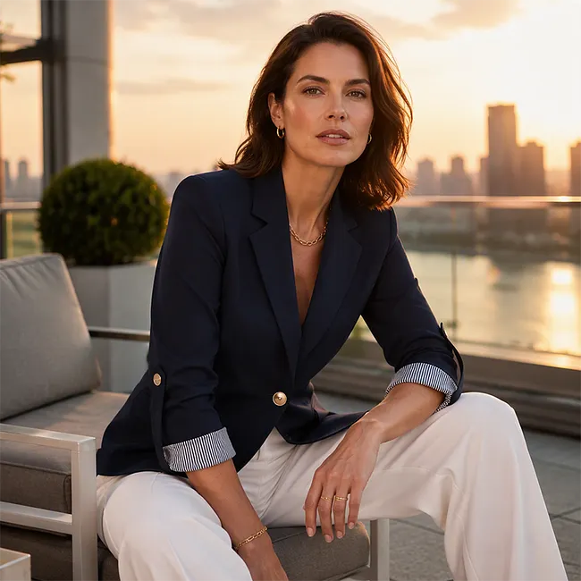 Rigieta | Blazer With Rolled Sleeves and Lapels