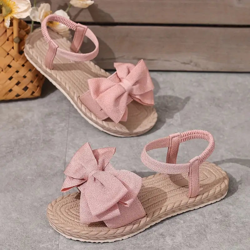 Michela | Bow Strap Flat Open Toe Sandals