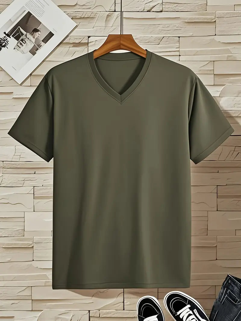 Fraga | V-Neck Slim Fit Mens T-Shirt