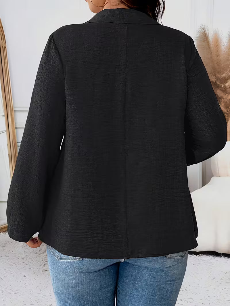 Noyelle | Long Sleeve Collared Pleated Blouse
