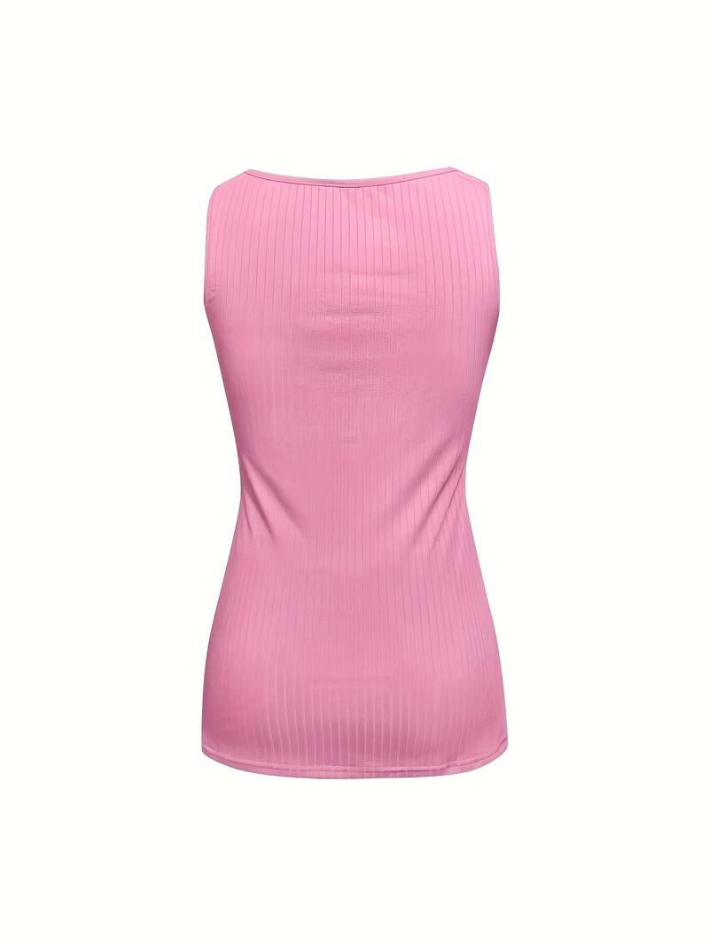Hajar | Ribbed Lace Trim Sleeveless Vest Top